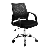 Nautilus Designs Calypso Medium Mesh Back Task Operator Office Chair With Fixed Arms Black - BCM/F1204/BK DD
